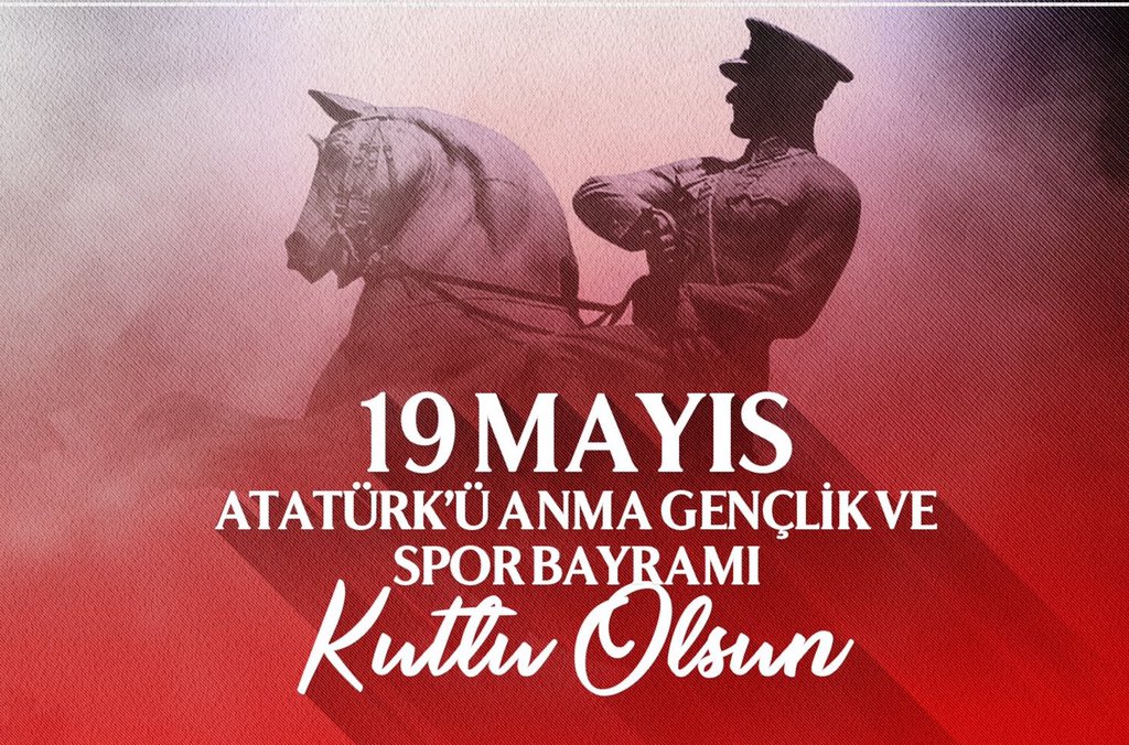 19 Mayıs Atatürk'ü Anma, Gençlik ve Spor Bayramımızı kutluyor başta Gazi Mustafa Kemal Atatürk ve silah arkadaşları olmak üzere tüm kahramanlarımızı rahmet ve minnetle anıyoruz. #19Mayıs1919 🇹🇷