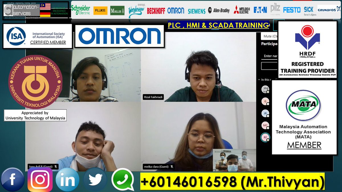 AutomationMy's tweet image. #Omron #CXProgrammer, #plctraining #LED #Training / #onsitetraining (3 Days) #HRDF #AUTOMATION #Indonesia #Training #SkillTraining #hrdftraining #malaysia #johorbahru #onlinetraining #onlinetraining #engineering #industrialautomation #Industry40 link: bit.ly/33X5Cmc