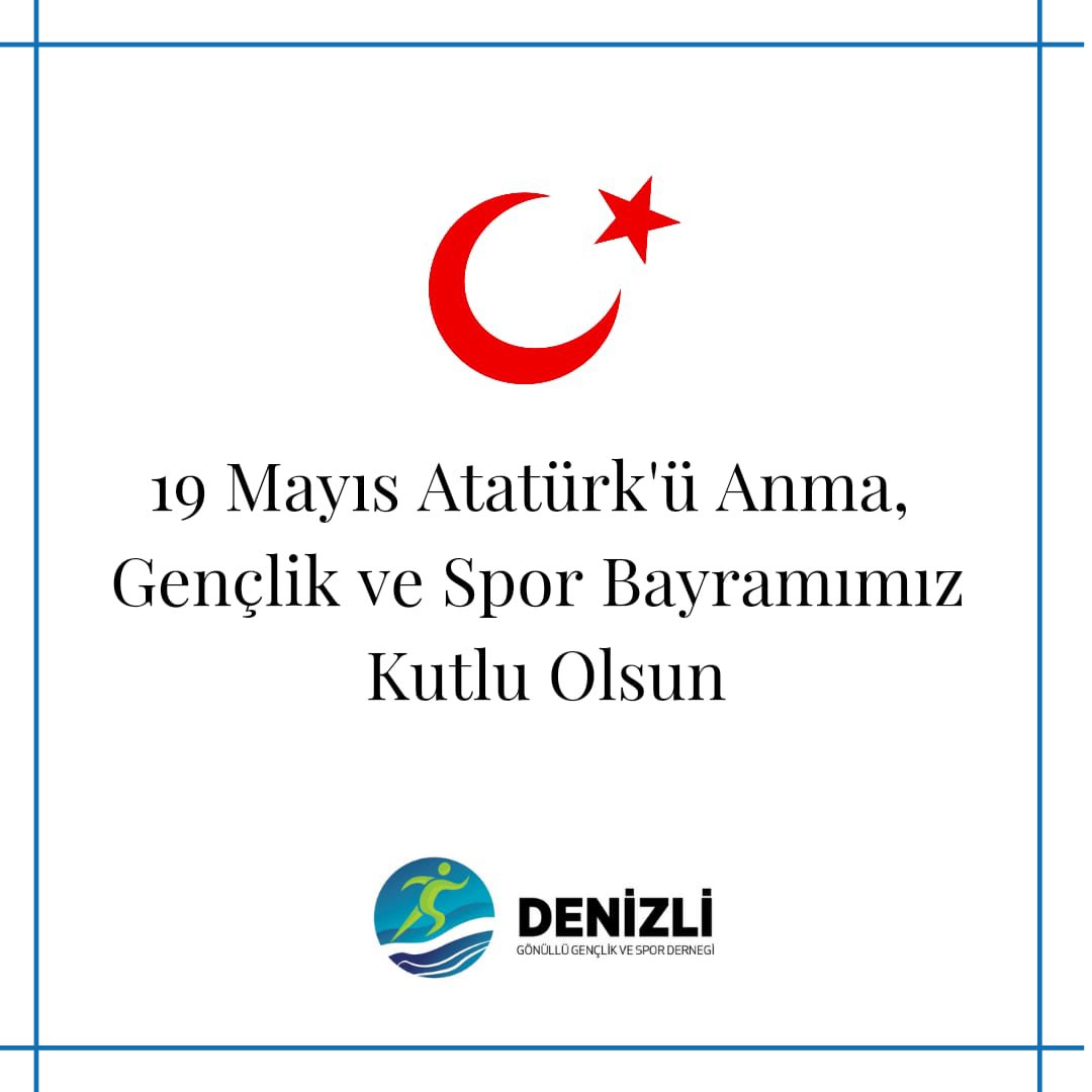 19 Mayıs Atatürk’ü Anma, Gençlik ve Spor Bayramımız Kutlu Olsun 🎊🎊

#GenclikveSporBakanlığı
#gonullu
#bayram
#Ataturk
