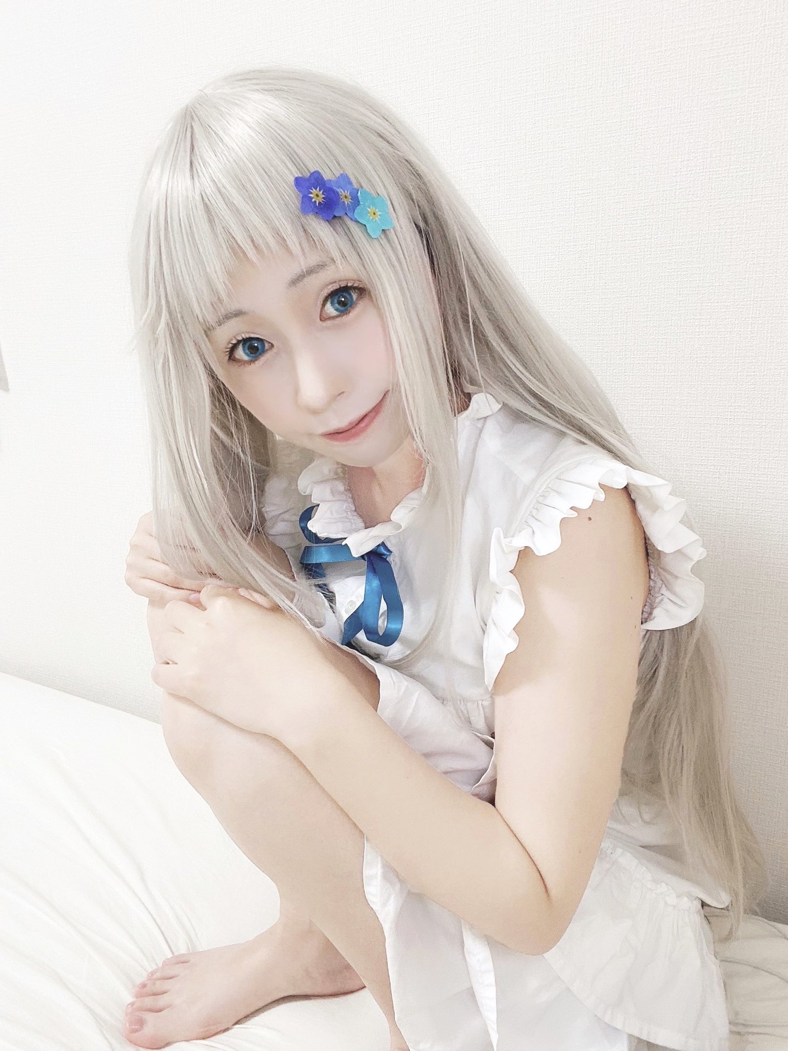 もぐ ちちぶめんま あの花 めんまのコスプレばかりしてますが 今日宅コスしたら今回はメイク良い感じだった 当社比 から見てほしいです あの日見た花の名前を僕達はまだ知らない 本間芽衣子 あの花 コスプレ Cosplay 宅コス