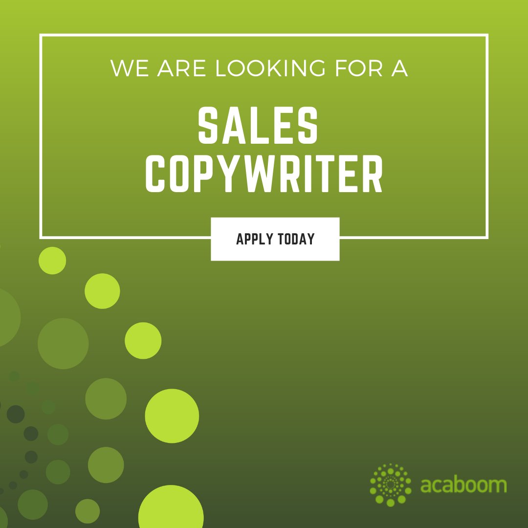 We are looking for someone special to join us as a sales #copywriter! Could it be you? #vacancy  blog.acaboom.co.uk/were-hiring-a-…