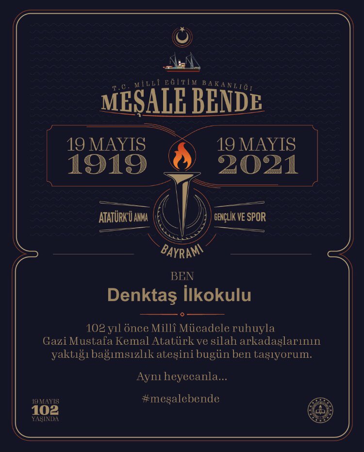 DenktasDerik's tweet photo. 19 Mayıs Atatürk’ü Anma Gençlik ve Spor Bayramı kutlu olsun. https://t.co/2w0UEQxIT8
