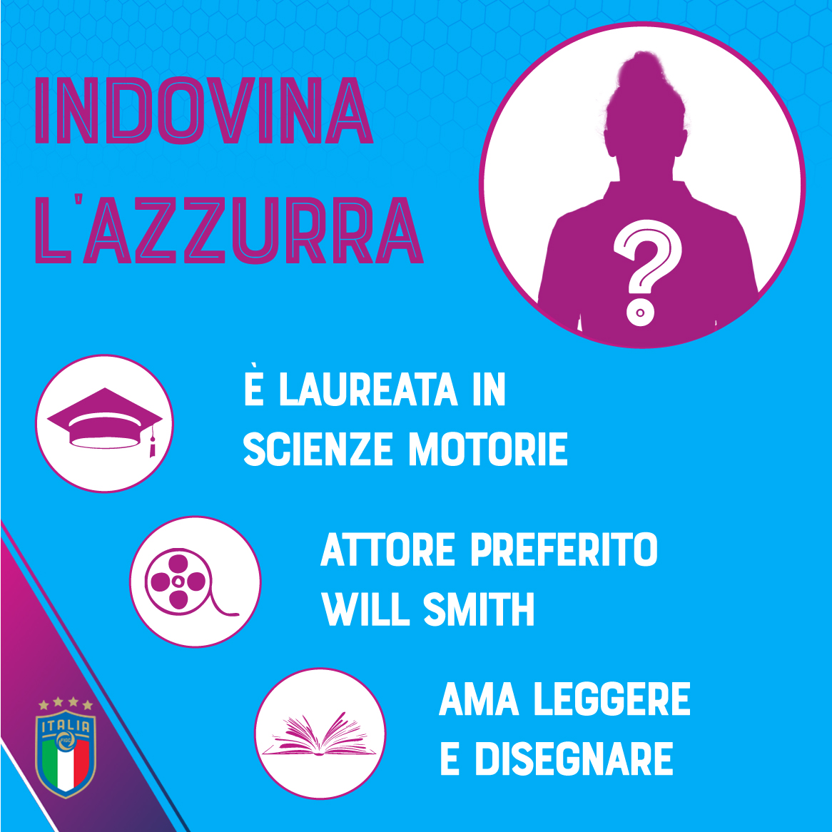 👀 INDOVINA L'AZZURRA 👀

🧐 Sapresti dire quale Azzurra si cela dietro questi 3⃣ indizi? 🔎👣

#AzzurreQuiz
#Azzurre #Nazionale 🇮🇹 #VivoAzzurro