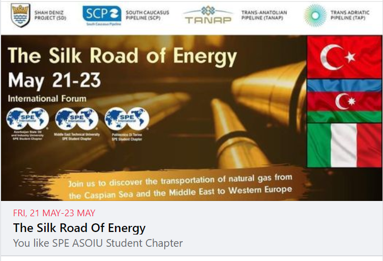 Join the event to discover the transportation of natural gas from the Caspian Sea and the Middle East to the Western Europe.
fb.me/e/1s8TtvqBJ
#gas #energy
