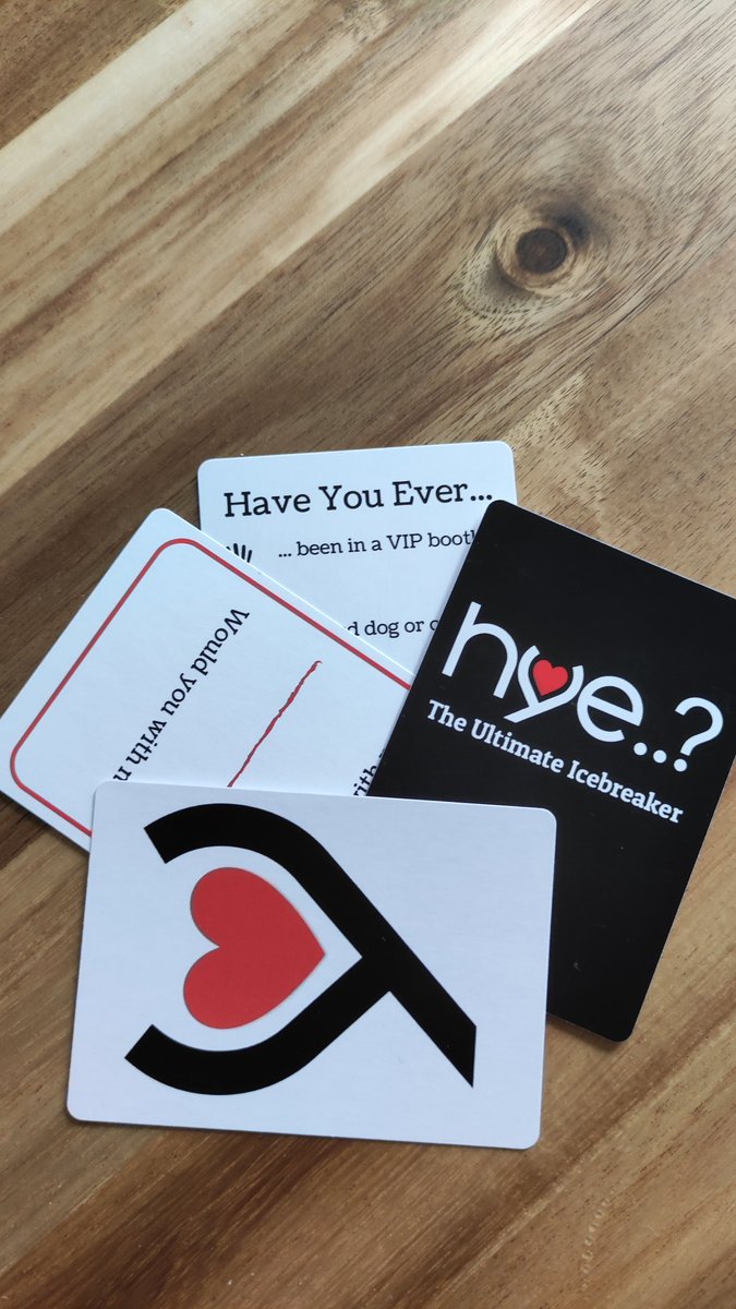 Get your own HYE Card game, and have a lot of fun getting to know someone (a lot better)! #icebreaker #dating #whoareyou printerstudio.com/sell/designs/h…