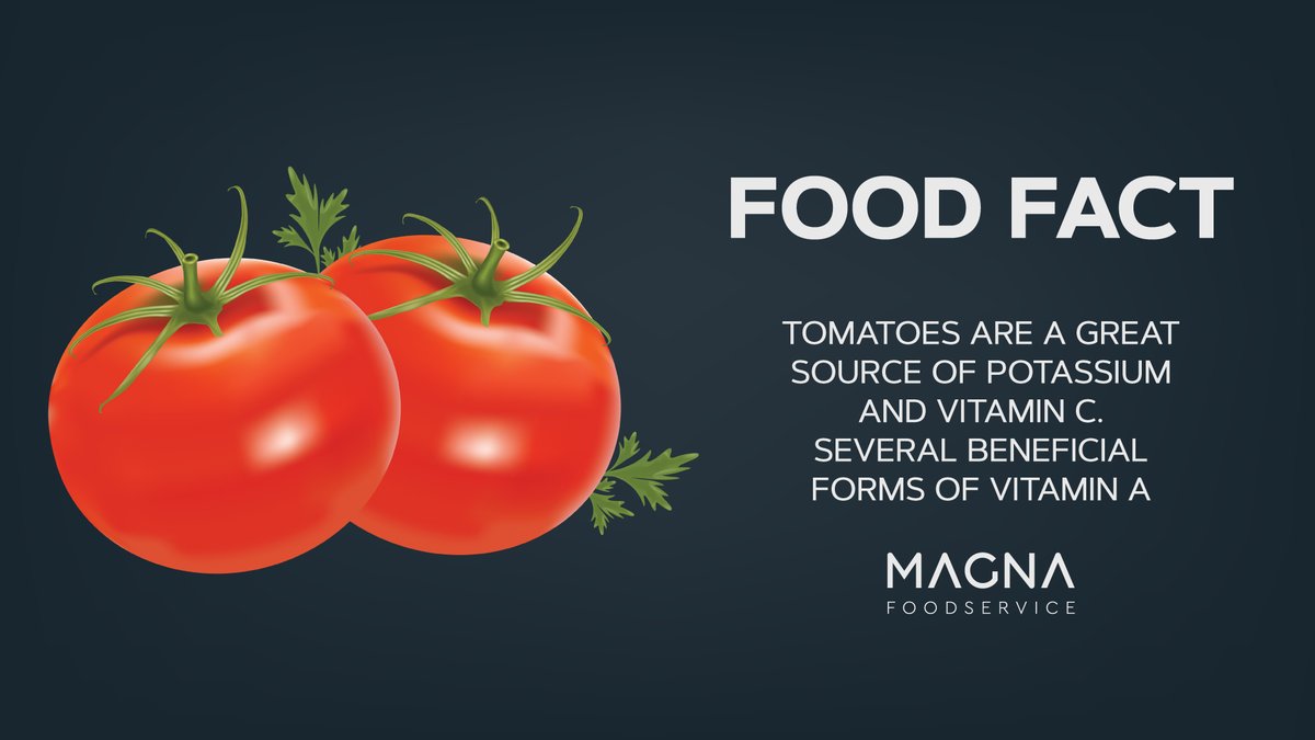 MagnaFooduk's tweet photo. Food Fact of the Day
Tomatoes are a great source of potassium and Vitamin C, several beneficial forms of Vitamin A

#food #foodie #tomatoes #tomatoe #tomato #tomatoesoup #tomatoesfordays #freshtomatoes #breakfast #dailyinsta #fact #daily #foodtrends #nutritionfacts #healthytips https://t.co/PlkdmQNTMl