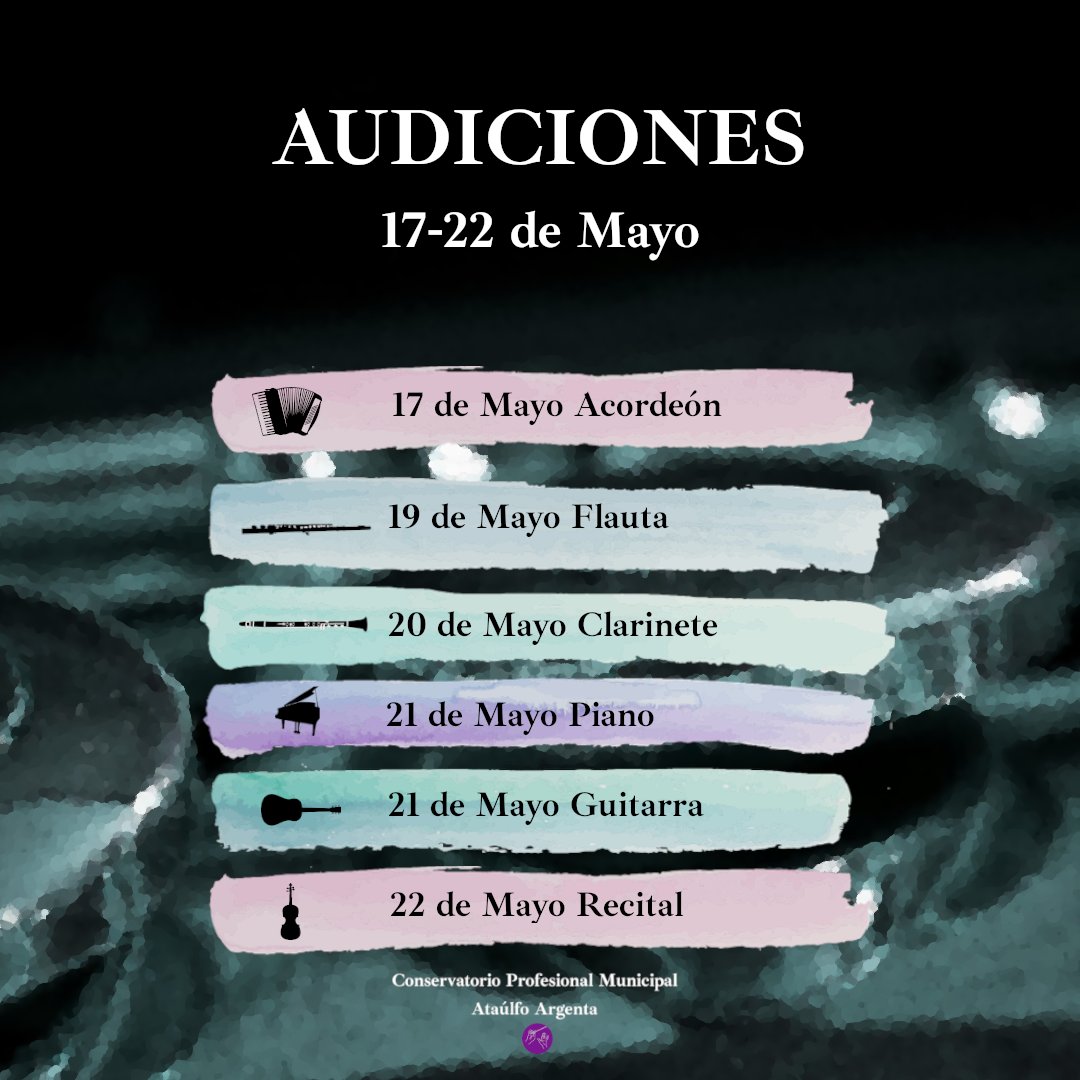 Esta semana está cargada de actividades! El lunes tuvimos audición de acordeón, hoy será el turno de los alumnos de flauta, mañana de clarinete y el viernes de piano y guitarra! Y el sábado tendremos el recital de estudios de los alumnos de cuerda!