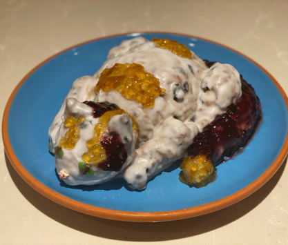 SHSKSchool's tweet photo. The @SHSKArt Department's 'Food styling' competition produced some superb masterpieces - huge well done to our winners: Y7 Amy for her cake cat, Y7 Claudia for her spicy Korean chicken and Y8 Rachel for her Ziggy Stardust! #yeswelovefood https://t.co/BoMSNw6cV0