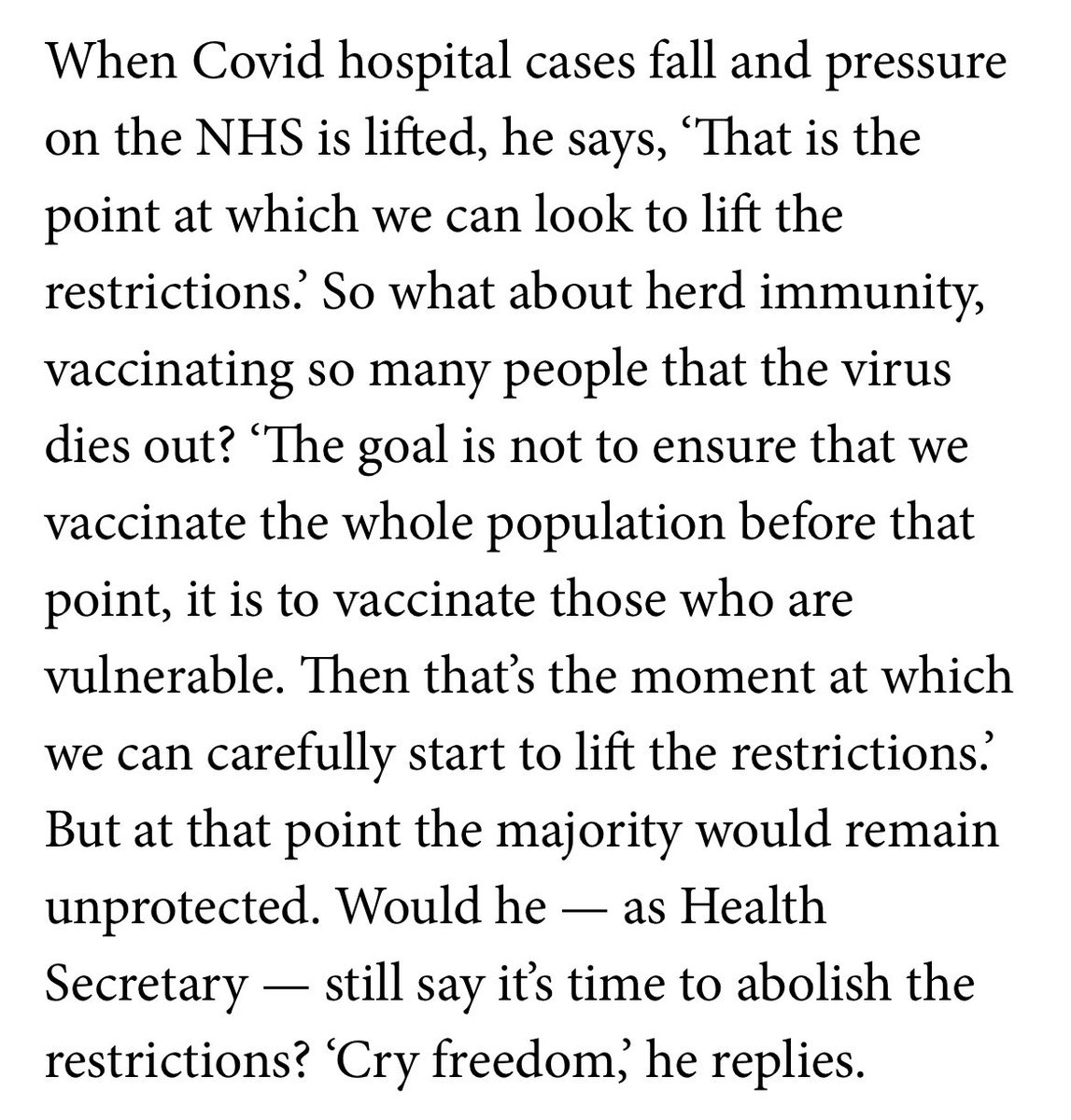 JamesMelville's tweet photo. Matt Hancock said this on January 9th. It hasn’t aged well. https://t.co/SO3tTd14pw