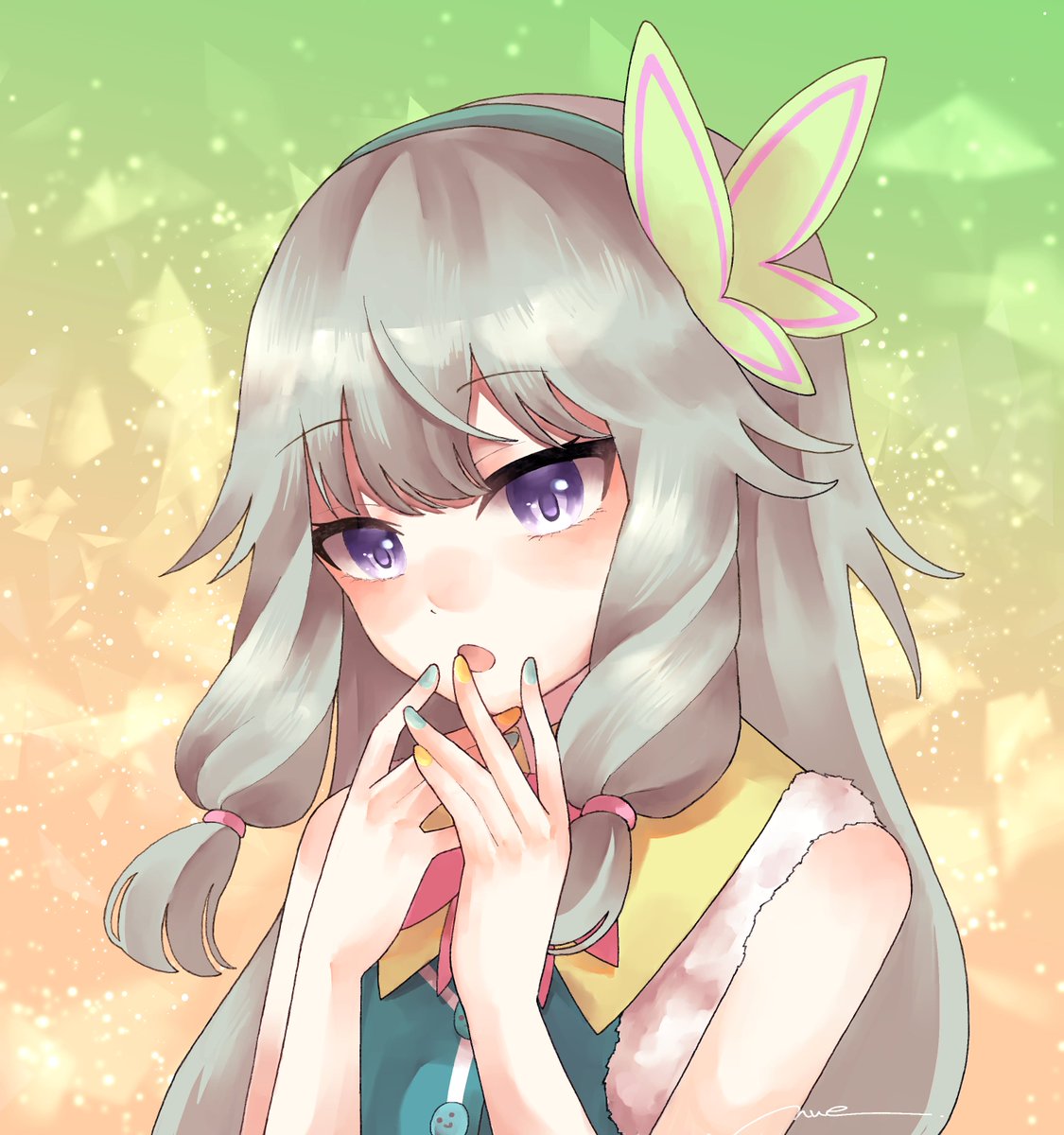 マグロの切り身 A Twitter アイコン画像新しくしました とんでもなく素敵なイラストはnue様 Nue130 に描いて頂きました 指先の女の子感すごい 新しいプロフィール写真