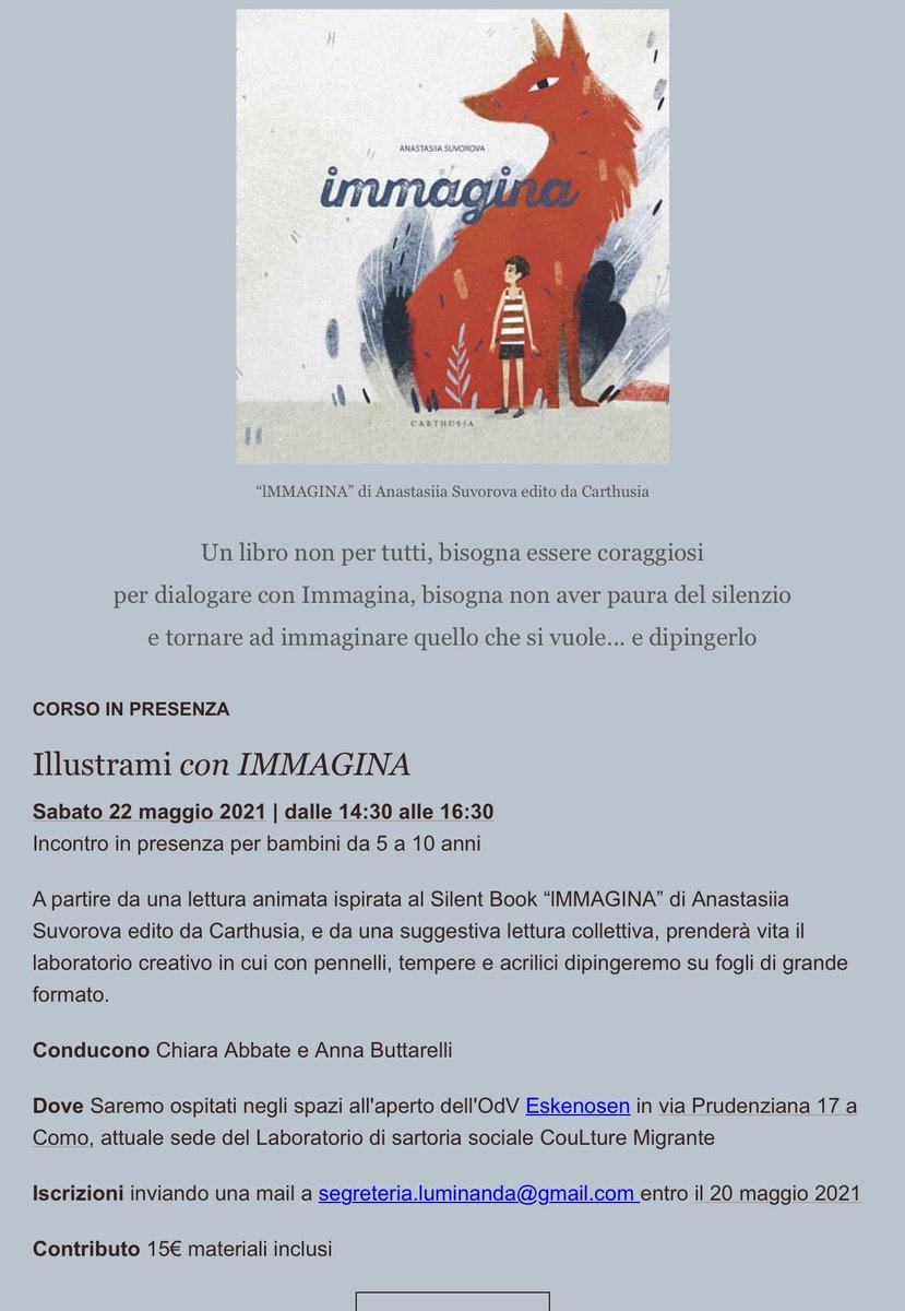 Sabato 22 maggio, riprendiamo le attività in presenza per i bambini, con tutte le norme di sicurezza ma anche tanta fantasia!