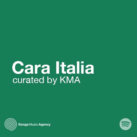 KongaMusic's tweet photo. Desde KMA hemos querido viajar por  Italia ofreciendo una playlist en el Canal de Spotify.
https://t.co/OIl89Ul0JY #musiclicensing #curatedplaylist #musicconsultancy  #musicsupervisor #playlistcurator #musicagency  #comisariadomusical #playlist #italia #cara #giro #musicaitaliana https://t.co/fMnU4Si0Iw