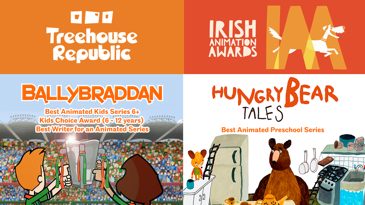 3houserepublic's tweet image. Super proud that two of our shows have a total of four nominations in the 2021 Irish Animation Awards. The brilliant Ballybraddan and hilarious Hungry Bear Tales! Super excited to see if they take home the win!