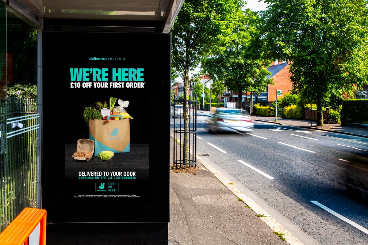 BMO_NI's tweet photo. Get your essential groceries delivered to your door with @Deliveroo £10 off your first order! Download the app today and use code ROOGET10 #DOOH #AdshelLive #DigitalOutdoor #FoodDelivery #PlatformForBrands #RoadsideAdvertising #NorthernIreland #TreatYourself https://t.co/YDYtkCddHM