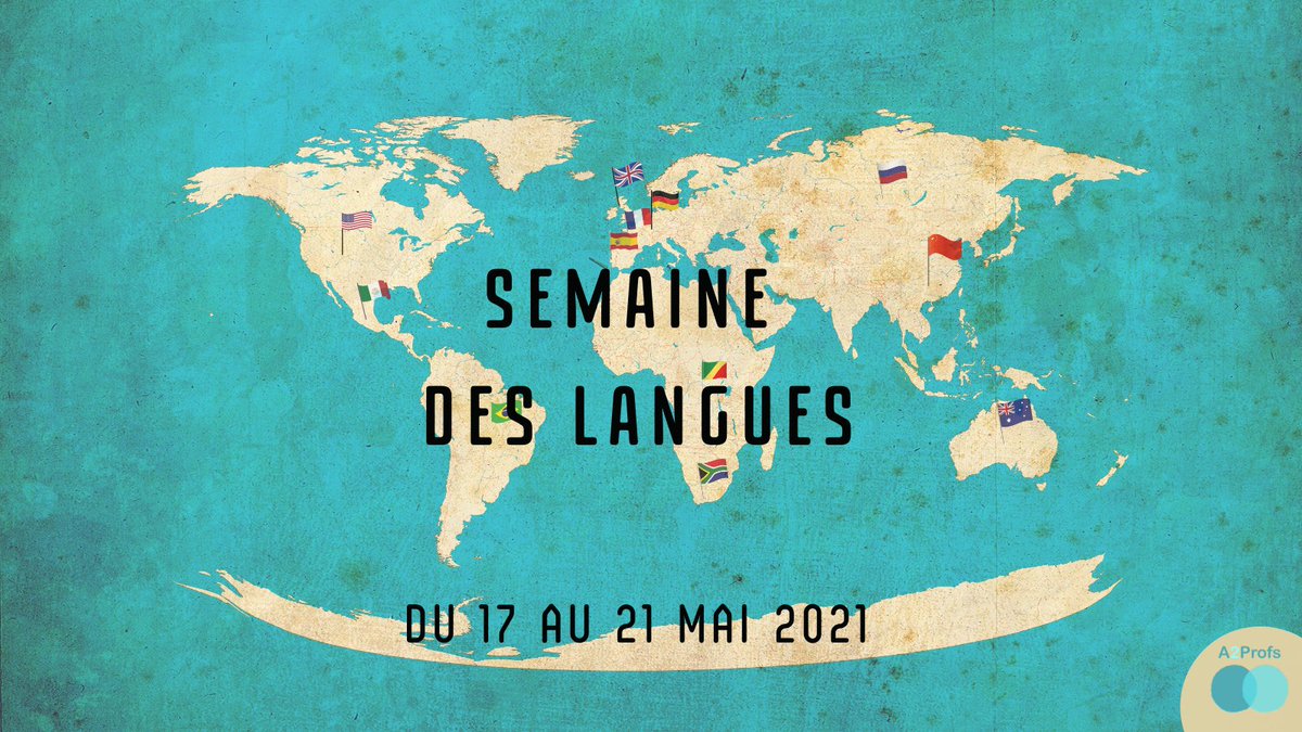 A2Profs's tweet photo. Du 17 au 21 mai 2021 c'est la semaine des langues 🗺

Ainsi de la part de toute l'équipe d'A2Profs, merci aux professeurs de langues pour leur travail et leur engagement ! https://t.co/HVO6aENKMW