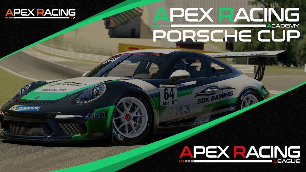The ApexRacingAC Porsche Cup Championship is back tonight for Round 3 at Road Atlanta.

Live stream from 19:00 GMT on our YouTube and Twitch channels.

youtube.com/watch?v=KTda9d…

#esports #simracing #porsche #iracing #roadatlanta
