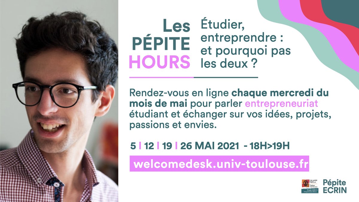 📣Rendez-vous en ligne ce soir à 18h pour le 3ème #PépiteHours du mois de mai ! 

Au programme : Témoignage de Simon, ancien #étudiant #entrepreneur qui reviendra sur son projet DAM dans le domaine de l’Architecture et sur son expérience !

Inscription 👉 cutt.ly/abs5uhA
