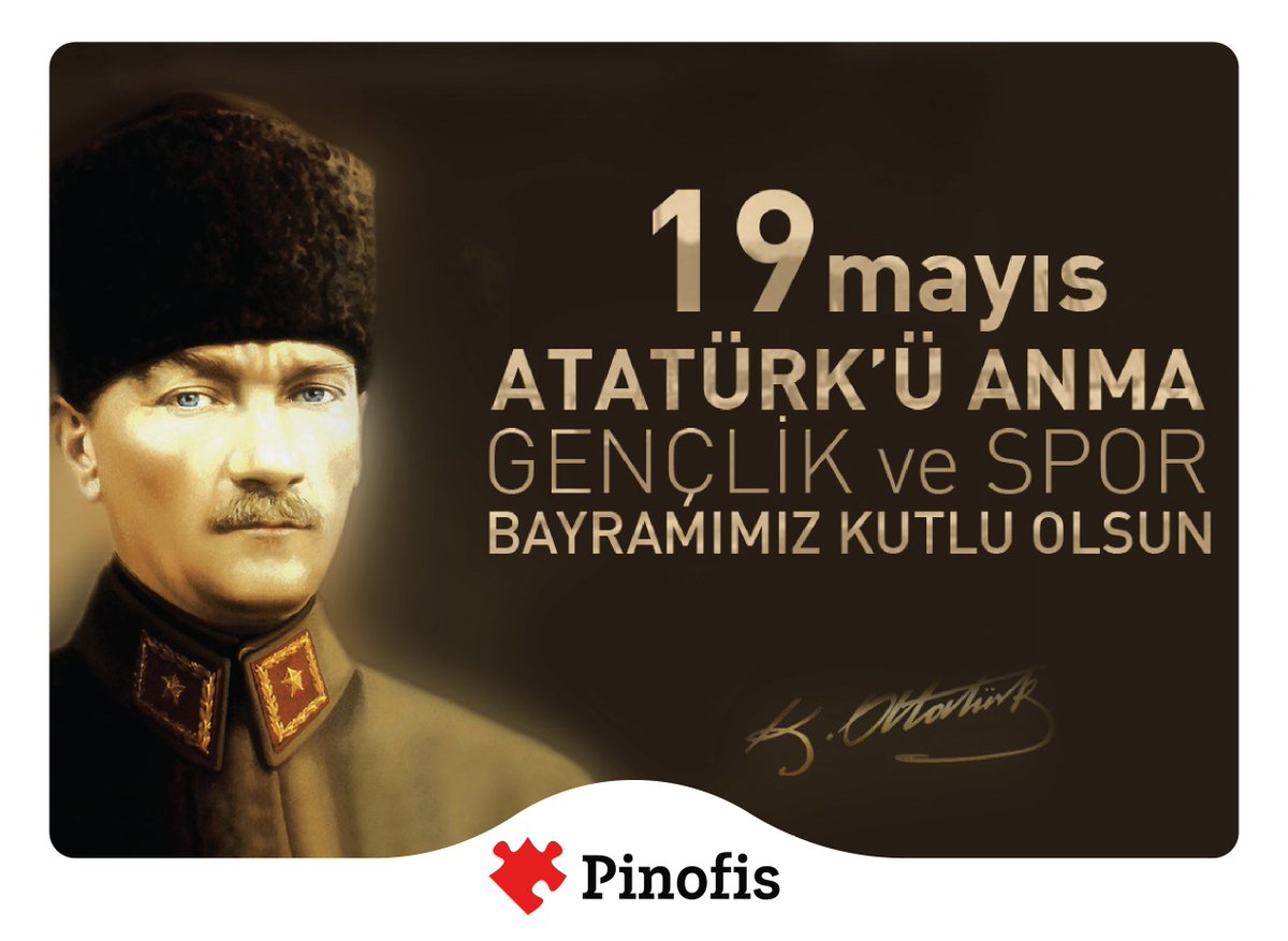 Kurtuluş Savaşı'nın başladığı gün olarak tarihimizde özel bir yeri olan 19 Mayıs Atatürk’ü Anma, Gençlik ve Spor Bayramını en içten duygularımızla kutlarız. #19mayıs #19mayısatatürküanmagençlikvesporbayramı #pinofis #19Mayis1919