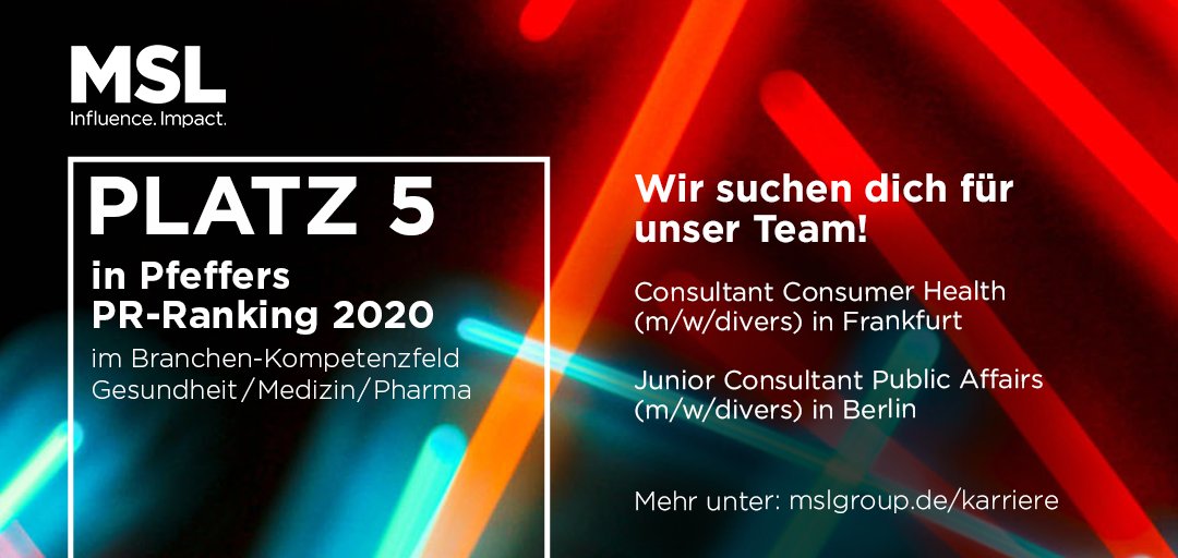 Unser #bestTeam sucht Verstärkung - gerade, aber nicht nur im Feld #Healthcare 💪

Alle offenen Stellen unter 👉 mslgroup.de/#career 

@fraumaiwald freut sich über eure Bewerbung 🙌