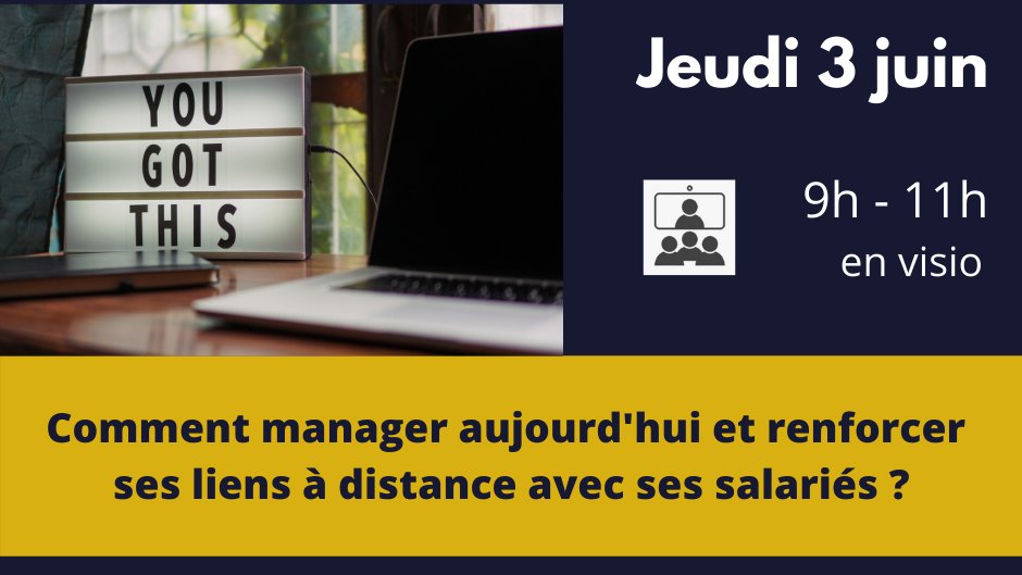 cci_indre's tweet photo. Le prochain rdv #RencontresPerformance traitera de l'évolution du #management due au #teletravail. Un sujet #RH qui parle à tous.

Inscriptions👉https://t.co/s9jJM3Q21s
En savoir + : 0254535265 – cgrousset@indre.cci.fr
@CCI_CentreVdL @IndreMedef @CPME36 @CMAIndre @U2P_CVL https://t.co/thN8AW8oQJ