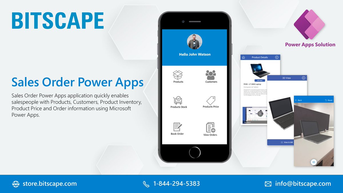 atQor_'s tweet image. Sales Order Power Apps application quickly enables salespeople with Products, Customers, Product Inventory, Product Price and Order information using Microsoft Power Apps. #SalesOrderPowerApps #MicrosoftPowerApps #BitscapeStore

lnkd.in/d_bWmmz