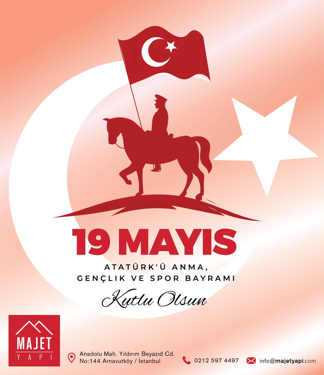 🇹🇷 Vatanın bütün ümidi ve geleceği size, genç nesillerin anlayış ve enerjisine bağlanmıştır. 19 Mayıs Atatürk'ü Anma, Gençlik ve Spor Bayramınız kutlu olsun. 🇹🇷

#19mayıs #atatürk #majetyapi #termalseramik #arnavutköyseramik #banyo #tasarım #yapımalzemeleri #seramik #fayans