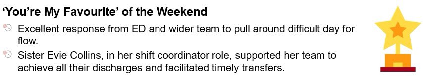 Busy times! Great teams working together and nice to recognise some individuals, too. 👏