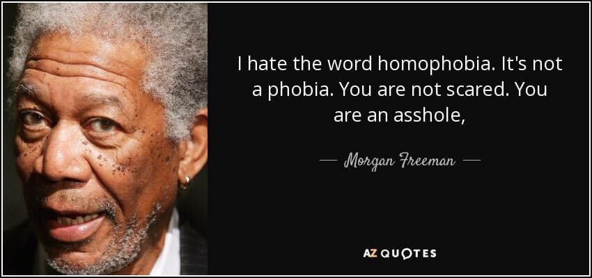 I never get bored of this quote from #MorganFreeman #Homophobia #biphobia #transfobia #IDAHOBIT2021 #LGBTQ