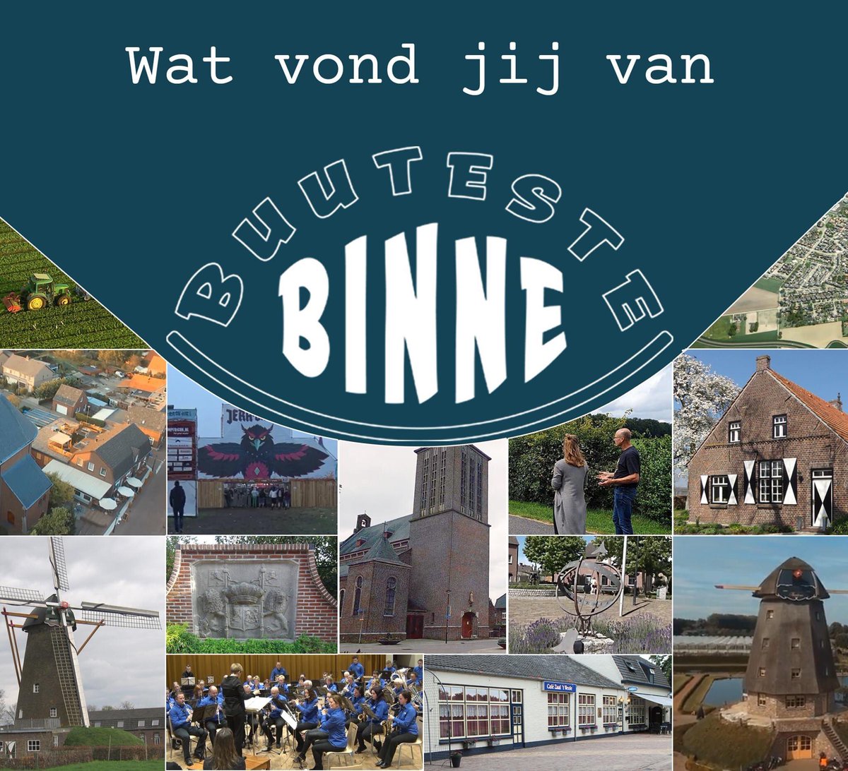 BUUTESTEBINNE : WAT VOND JIJ?

De laatste aflevering zit er alweer op. Wat een leuke reacties hebben we al gehad en natuurlijk zijn er nog veel meer. Dus wil je iets kwijt over de dorpenreeks? Vertel! 

PS. De laatste aflevering over Oirlo kun je bekijken via ons YouTubekanaal!