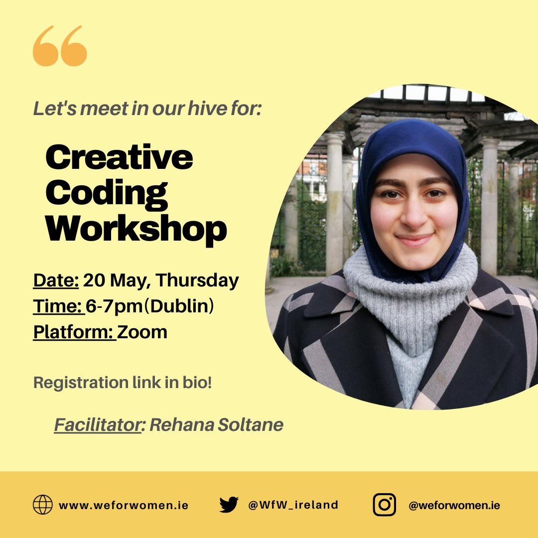 WfW_Ireland's tweet photo. We are hosting @rehana_makes tomorrow for a wonderful event! If you like to join us get your free ticket here: https://t.co/QQFD71Y8Ys https://t.co/vtGB54x6IG