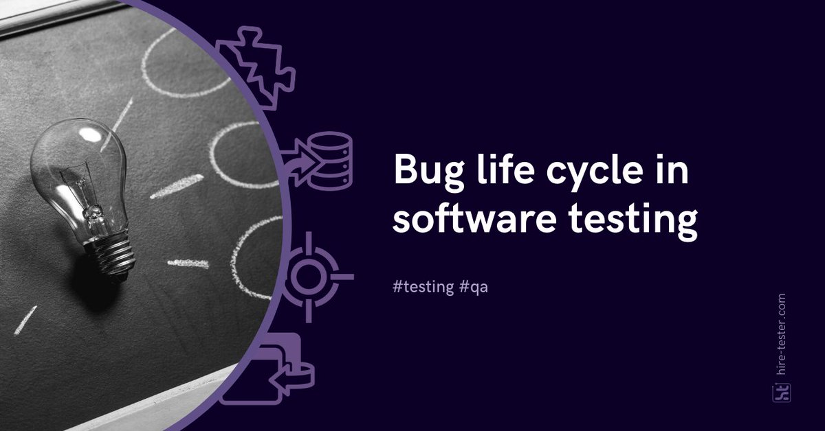 HireTester's tweet image. A bug or defect detected in software goes on a fascinating journey through various stages, corresponding certain bug statuses right until being resolved or closed. What are these stages? Let’s track the route. bit.ly/3ftCuYZ
#HireTester #qa #softwaretesting