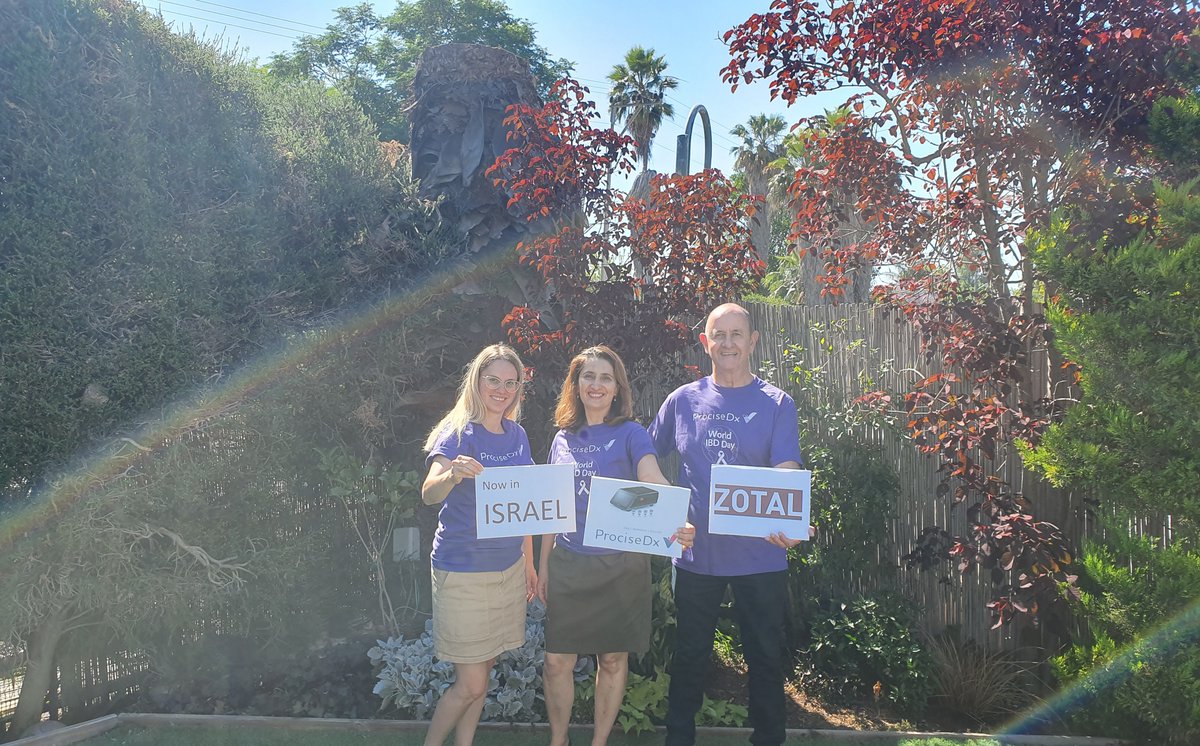 ProciseDx's tweet photo. Our partners at Zotal in Israel wore their purple to recognize World IBD Day. So happy to be launching there and helping IBD patients in Israel. #WorldIBDDay2021 #BreakTheSilence https://t.co/JEqVelkn0Q https://t.co/YFE6wGol45