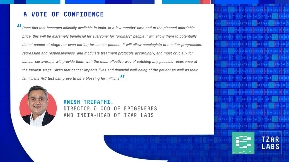 Here's what <a href="/anishtrip/">Anish Tripathi</a>, Director &amp; COO of Epigeneres Biotech and India-Head of Tzar Labs, has to say about our early cancer detection breakthrough.
bit.ly/MintCancerDete…
bit.ly/Pan-CancerDiag…
bit.ly/Indian-LedCanc…
bit.ly/Early-Detectio…

#CancerDetection #Biotechnology