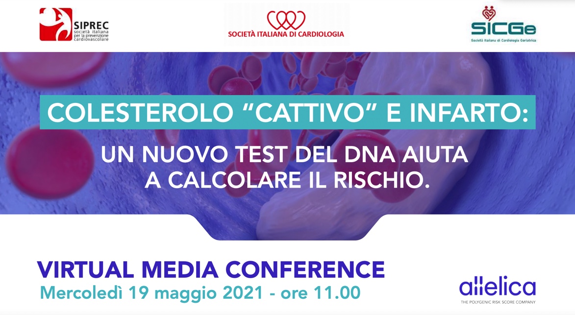 Allelica_PRS's tweet photo. Allelica CEO @GiordanoBotta speaks in a virtual conference alongside leading #cardiological organizations @SIPREC_it @SIC_CARDIOLOGIA and the Italian Society of Geriatric Cardiology (SICGe). The conference covers the crucial role #PRS plays in heart disease risk prediction https://t.co/gagjop3iJ9