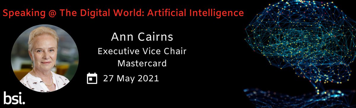 BSI IoT (@bsi_iot) on Twitter photo We are glad to welcome <a href="/AnnCairns4/">Ann Cairns</a>, Executive Vice Chair, Mastercard as member of a panel session at our AI event. This session will cover hypothetical case studies and what they believe will help organisations reap the benefits from AI. Register: bit.ly/3n81fgQ We are glad to welcome <a href="/AnnCairns4/">Ann Cairns</a>, Executive Vice Chair, Mastercard as member of a panel session at our AI event. This session will cover hypothetical case studies and what they believe will help organisations reap the benefits from AI. Register: bit.ly/3n81fgQ