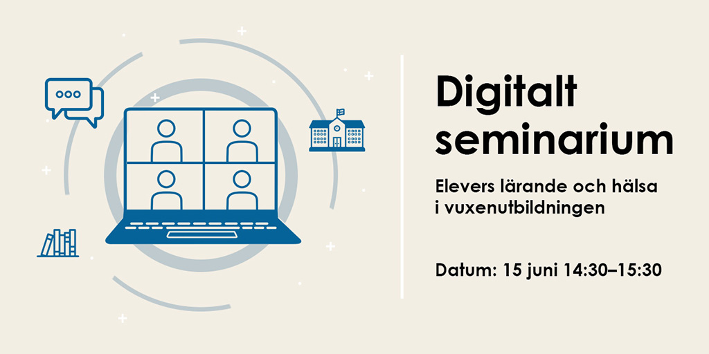 Skolinspektion's tweet photo. Vilka utmaningar finns med undervisningen på distans inom komvux? 15 juni arrangerar vi ett digitalt seminarium om elevers lärande och hälsa i vuxenutbildningen under pandemin. Seminariet vänder sig till dig som är huvudman eller rektor. Välkommen! #komvux https://t.co/pSrdv7UOy9 https://t.co/YACclwQD9x