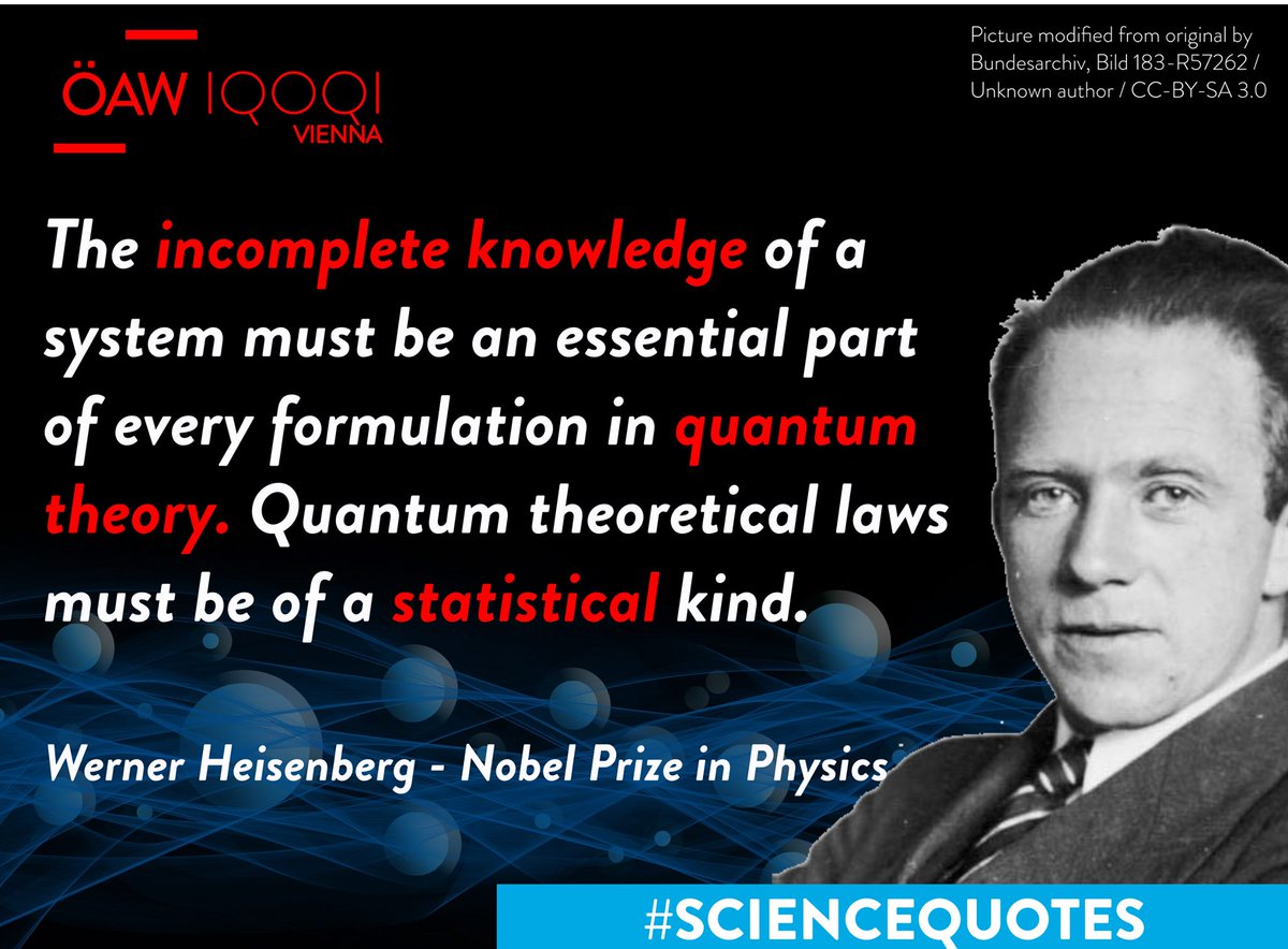 iqoqivienna's tweet image. ❗️ #ScienceQuotes #QuantumQuotes
By Werner Heisenberg, Nobel Prize in physics "for the creation of quantum mechanics".