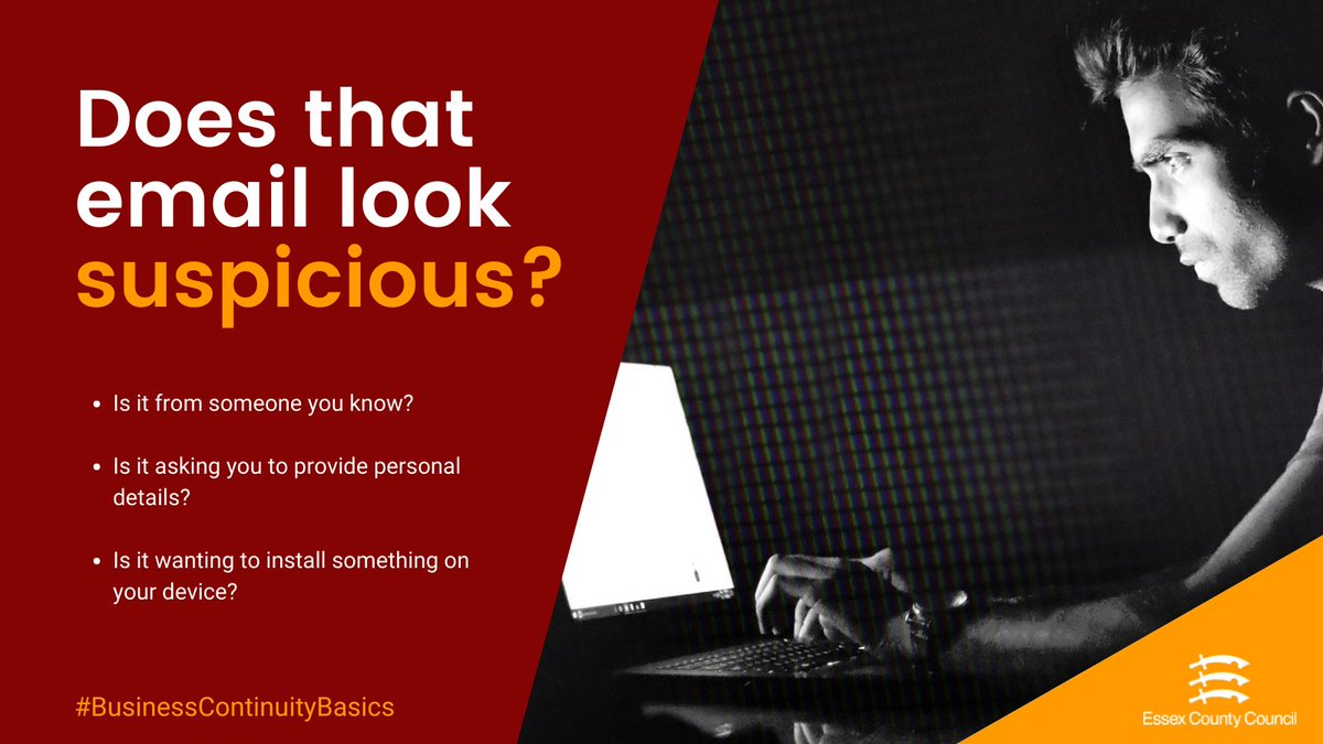 Does that email look a bit phishy? 🐟

Phishing is when attackers attempt to trick users into doing 'the wrong thing', such as clicking a bad link that will download malware, or direct them to a dodgy website. ow.ly/RnU650EJQIS

#BusinessContinuityBasics #BCAW2021