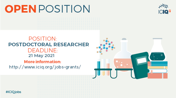 ICIQ's <a href="/Pericas_Lab/">Pericàs Lab</a> is looking for a laboratory Technician to help in the supervision of the lab &amp; study the application of solid-supported and homogeneous organocatalysts to generate complex molecules in batch &amp; flow
📆Deadline: May 25, 2021
💻More info: bit.ly/3uEj9e4