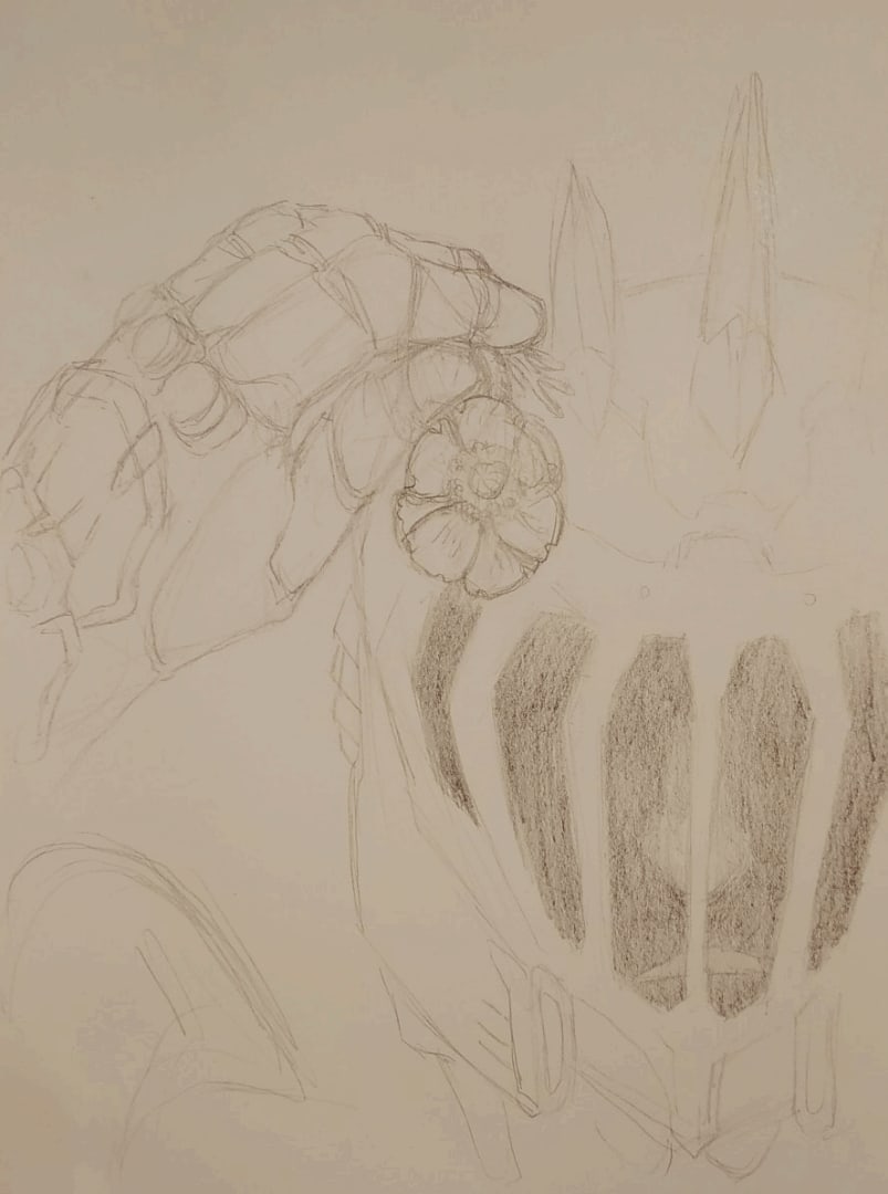 niroshifter's tweet photo. Then there was not only a repulse of the demonic invasion, but also tenderness. Maybe I'll finish it. Someday... #DoomEternal #sketch https://t.co/BCoZ0fDm9z