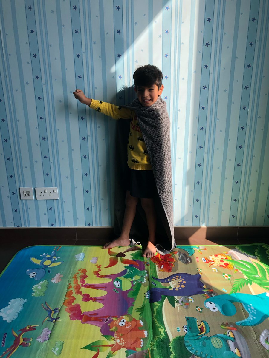 WPS_Year1's tweet image. What a fantastic backdrop 1B&apos;s very own Mr Batman created at home! #WPSRemoteLearning #WPSTheme