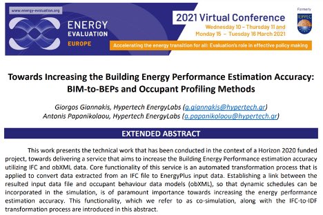 An extended abstract was presented by @EUBIMERR 's technical manager, @GiGiannakis, at the Energy Evaluation Europe Conference @EnergyEval; check here for the conference proceedings: energy-evaluation.org/2021-europe-co… @HT_EnergyLabs #H2020 #IFC #obXML