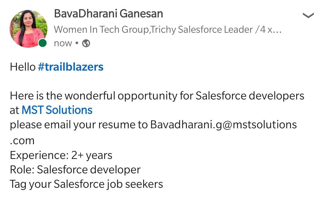#Salesforce #jobseekers