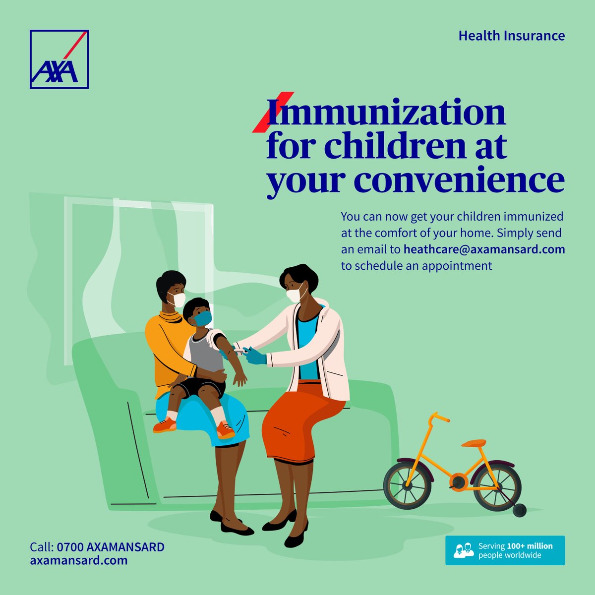 AXAMansard's tweet photo. Get your child immunized without leaving your house. #AXAMansard #ImmunizationatHome #KnowYouCan #AXAMansardHealth #AXAMansardHMO https://t.co/6TYHrxyVvd