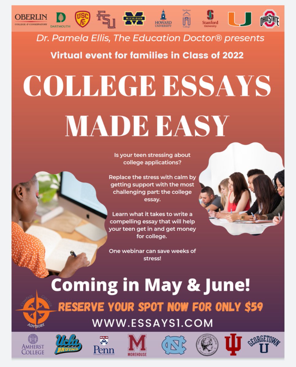 OurTippSchools (@ourtippschools) on Twitter photo 🚨<a href="/TippHS/">Tippecanoe HS</a> Parents & Students🚨
Check out this great resource from <a href="/TheEducationDoc/">Pamela Ellis MBA PhD</a>...compasscollegeadvisory.com/easy-college-e…
The next session is tomorrow, May 20.
#WEareTIPP 🚨<a href="/TippHS/">Tippecanoe HS</a> Parents & Students🚨
Check out this great resource from <a href="/TheEducationDoc/">Pamela Ellis MBA PhD</a>...compasscollegeadvisory.com/easy-college-e…
The next session is tomorrow, May 20.
#WEareTIPP