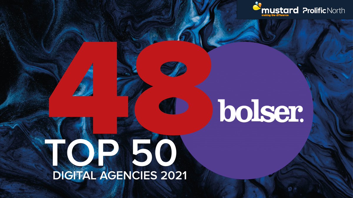 At number 48 is <a href="/bolseragency/">Bolser</a>. 

Check out the full list of <a href="/ProlificNorth/">Prolific North</a>'s Top 50 Digital Agencies here:  prolificnorth.co.uk/news/top-50-li… #PNTop50