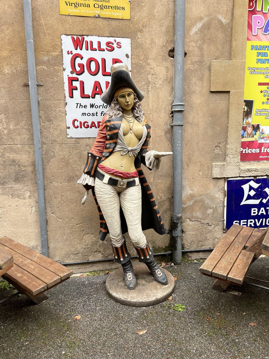 DavidOram_'s tweet photo. Great to see female representation in pirating, but I feel like Wookey Hole has more work to do... https://t.co/NflTEyieGs