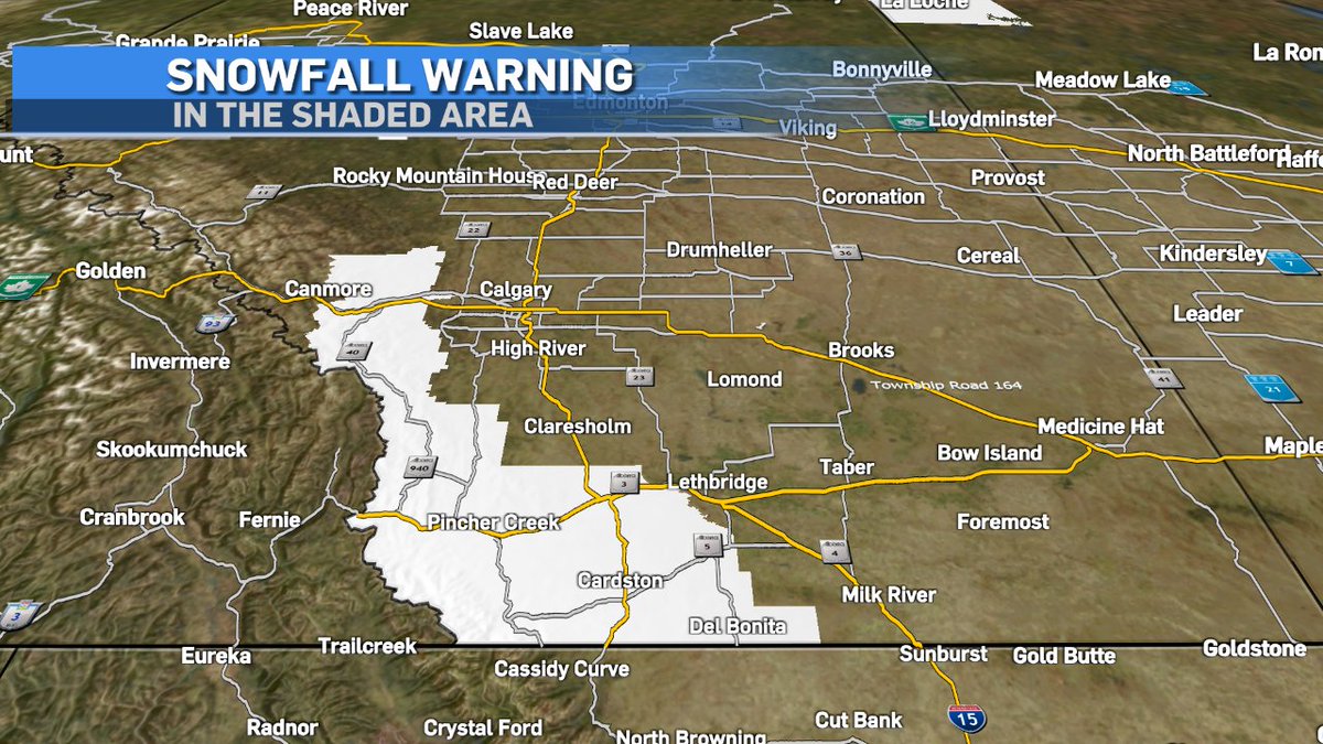 CTVdavidspence's tweet photo. SNOWFALL WARNING from Environment Canada:  https://t.co/roM50LLlGs  #abstorm #yyc #Calgary https://t.co/SPVL8BsFMu