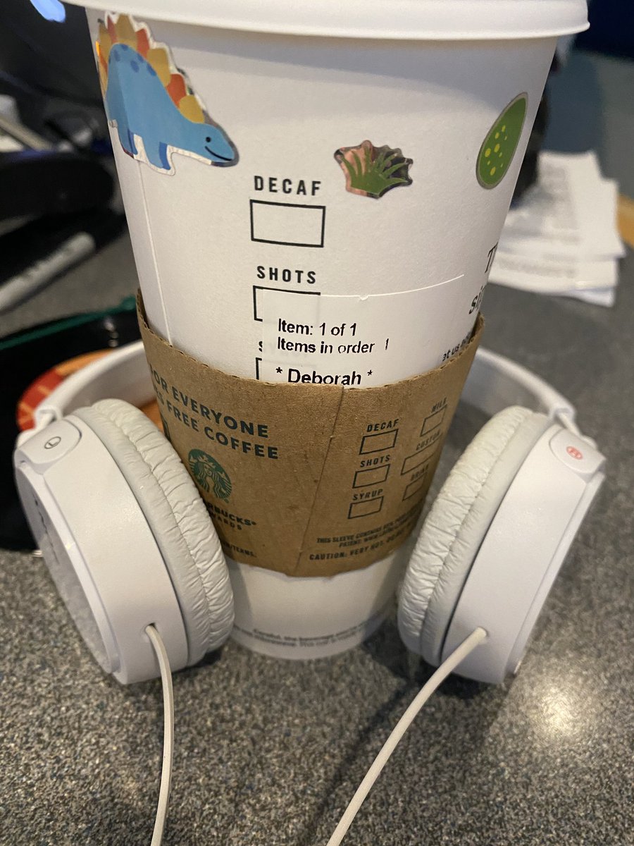 Tomorrow is International Dino Day but for Starbucks, it’s all week! Deb got some Dino spirited stickers on her cup this morning! @WFMS