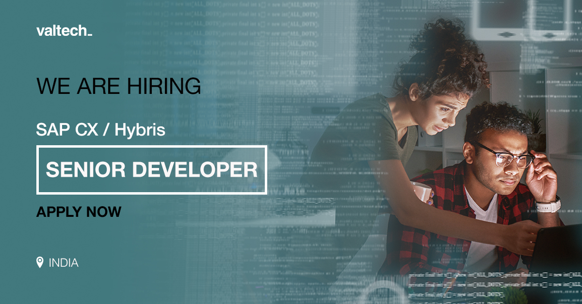 valtech_india's tweet image. We are hiring SAP CX / Hybris - Senior Developer, location Bengaluru. Apply now: careers.india.valtech.com/jobs/1024577-s…

#valtech #valtechindia #hybrisdeveloper #hybris #SAP #hiring #digitalagency #digitalcommerce